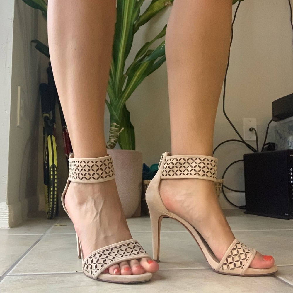 Antonio Melani Suede Laser Cut Heels